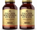Solgar Citrate de magnésium de calcium, 250 comprimés (paquet de 2) - Soutien des os et des dents sains - Soutien du système musculo-squelettique et nerveux - Très absorbant - Non OGM et végétalien - 100 Total des services