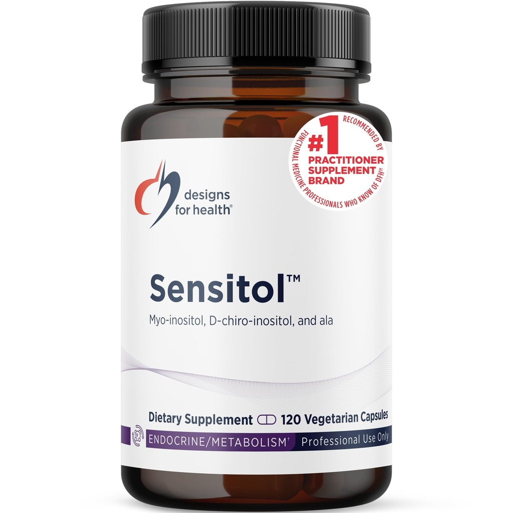 Designs für Gesundheit Inositol + ALA Kapseln - Sensitol Myo-inositol (MI) + D-Chiro Inositol (DCI) mit Alpha-Liponsäure - Vegan, Non-GMO-Ergänzung (120 Kapseln)