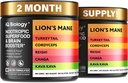 Kava Kava Root Cordyceps Lions Mane Reishi Mushroom Supplement, Nootropic Mushrooms Kapseln Kava Kava Extrakt, Pilz Vitamine für Frauen, Energie Pilze, Ashwagandha, Magnesium - 60 Caps (2 Pack)