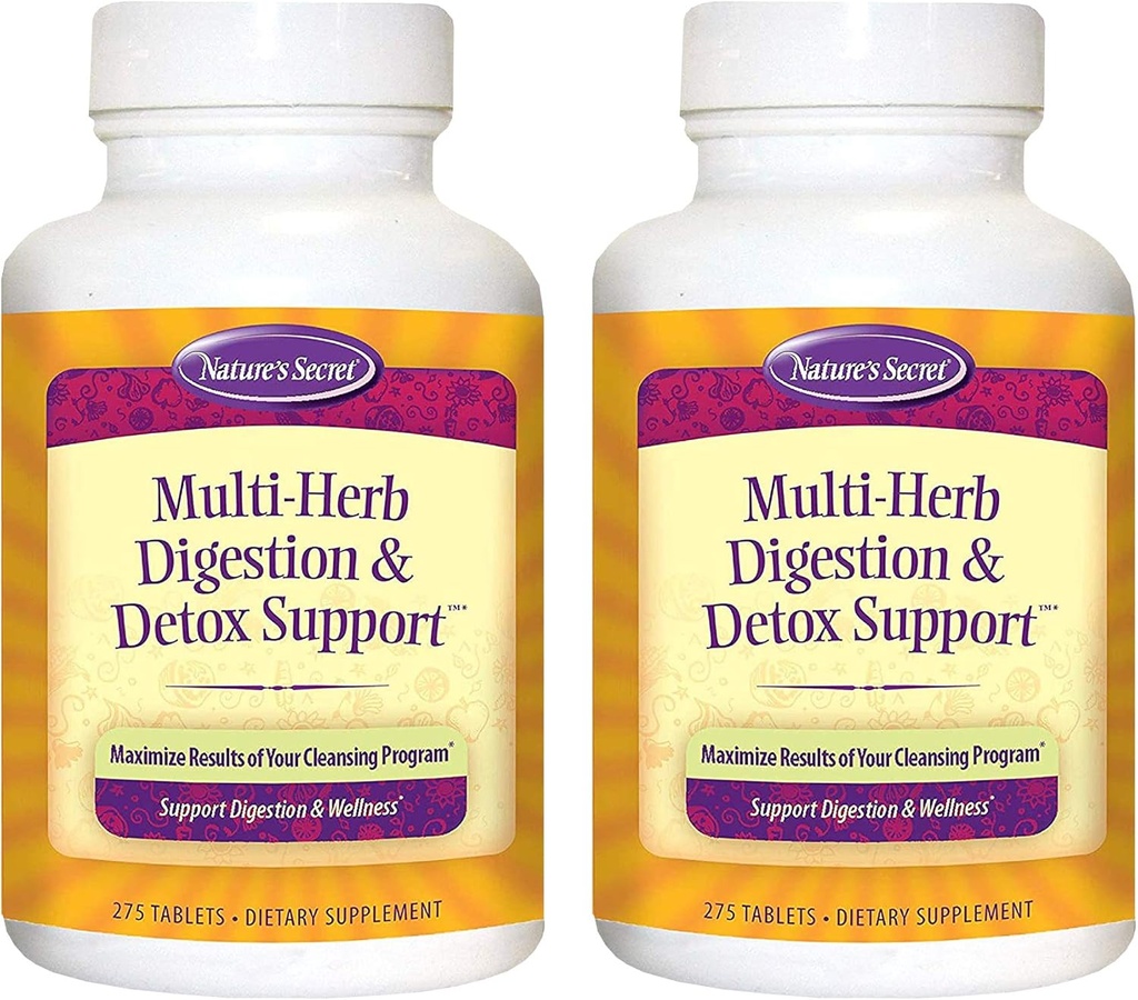 Nature's Secret Multi-Herb Digestion & Detox Support - 275 Tablets - 2 Pack