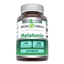 Formules étonnantes Melatonin Supplément de 3 Mg par service de 240 comprimés non-OGM
