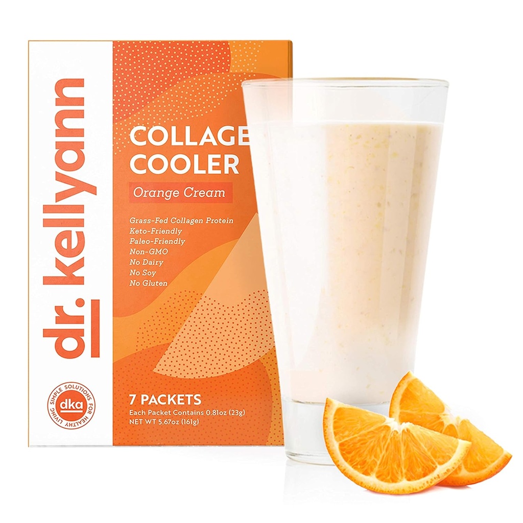 Dr. Kellyann Orange Cream Keto Shake Packets (7 Servierungen) – 15g Protein, Grass-Fed Collagen, Keto & Paleo-Friendly, 1 Packung