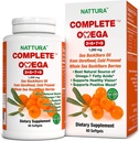 Nattura Complete Omega 3-6-7-9, Pure Sea Buckthorn Oil, European Quality, from Unrefined, Cold Pressed Whole Sea Buckthorn Wild Berries - Non-GMO, Certified Kosher, Gluten-Free 1 Flasche - 60 Kapseln
