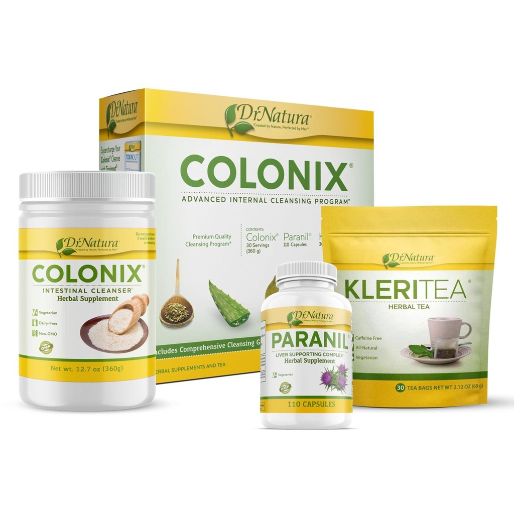 DrNatura Colonix Kit Ganzes Psyllium Husk Pulver für Colon Cleanse, 30 Tage Pack Colon Cleanser (16 oz)