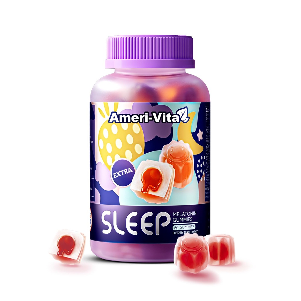 Gummies de sommeil pour les adultes, avec la mélatonine 3mg, L théanine, Ashwagandha, sans gluten, sans sucre, saveur de fraise 60 Comte