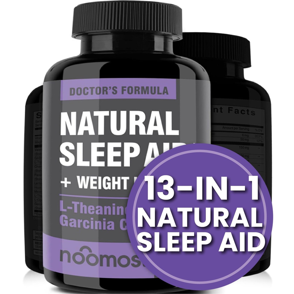 NooLa plupart des suppléments naturels d'aide au sommeil avec Magnésium,L theanine et Garcinia.Pills de sommeil pour le sommeil profond et repos pour les adultes.