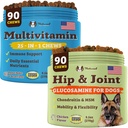 Natural Dog Company Hundezusätze für Senioren & Aktive Hunde - Multivitamin Chews & Hip & Joint Relief - Komplette Ernährungsunterstützung für gemeinsame Gesundheit, Vitamine für Hunde, Energie, & Vitalität