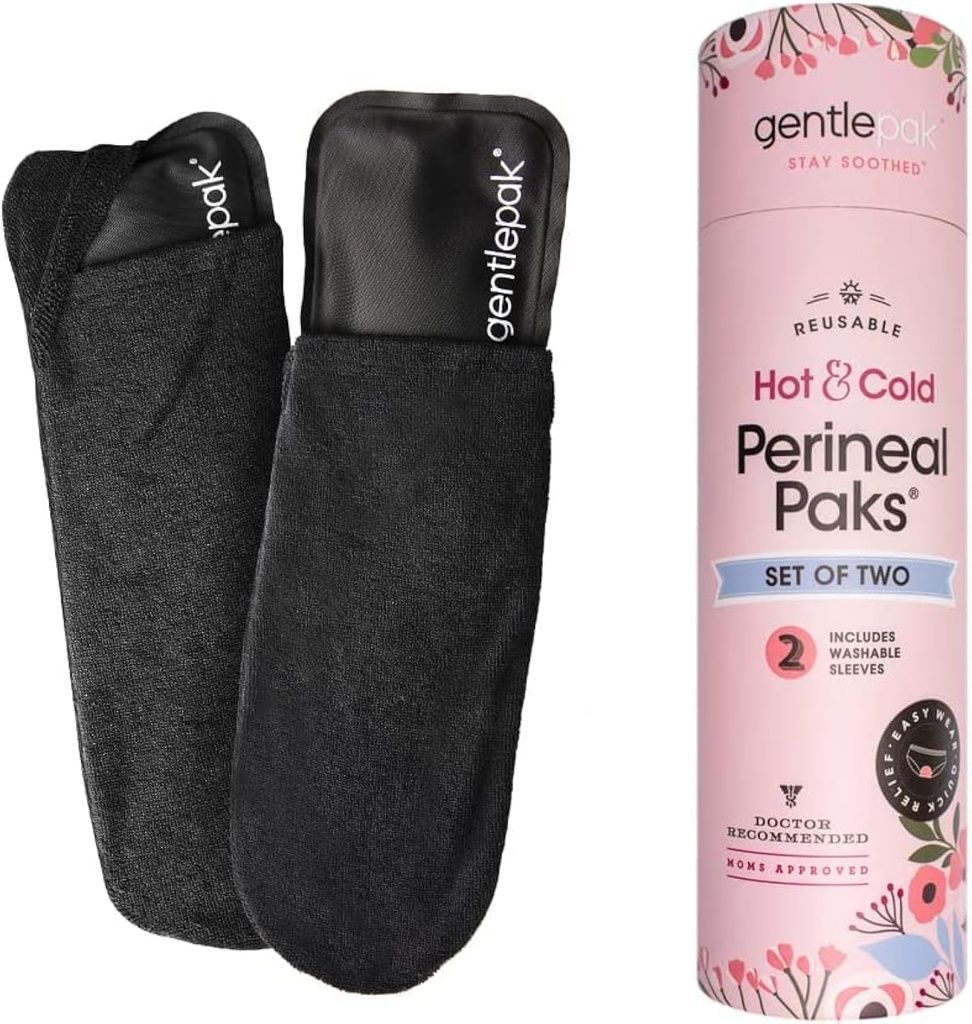 Gentlepak Reusable Perineal Ice & Heat Paks mit waschbaren Ärmeln für Postpartum, Pregnancy & Hemorrhoid Schmerzlinderung, Multi Use Kids, Muskel, Vaginal Discomfort (2-Pack Tube)