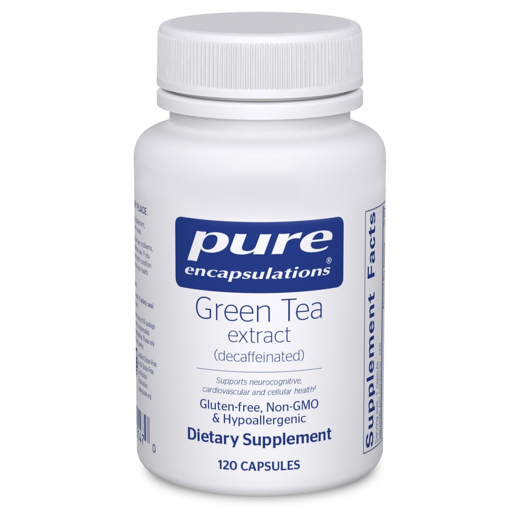 Pure Encapsulations Green Tea Extract (dekoffeiniert) | Hypoallergene Antioxidante Unterstützung für alle Zellen im Körper* | 120 Kapseln