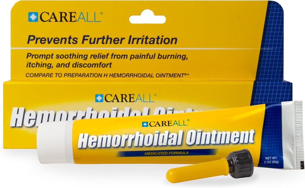 CareAll Hemorrhoidal Salbe 2.0 oz mit Applicator. Hilft, Burning, Itching und Discomfort mit entzündeten Hämorrhoidal-Tissues in Verbindung zu bringen. Dye, Phthalate und Fragrance Free
