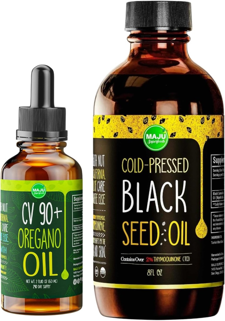 Maju Superfoods Oregano und Black Seed Oil Bundle