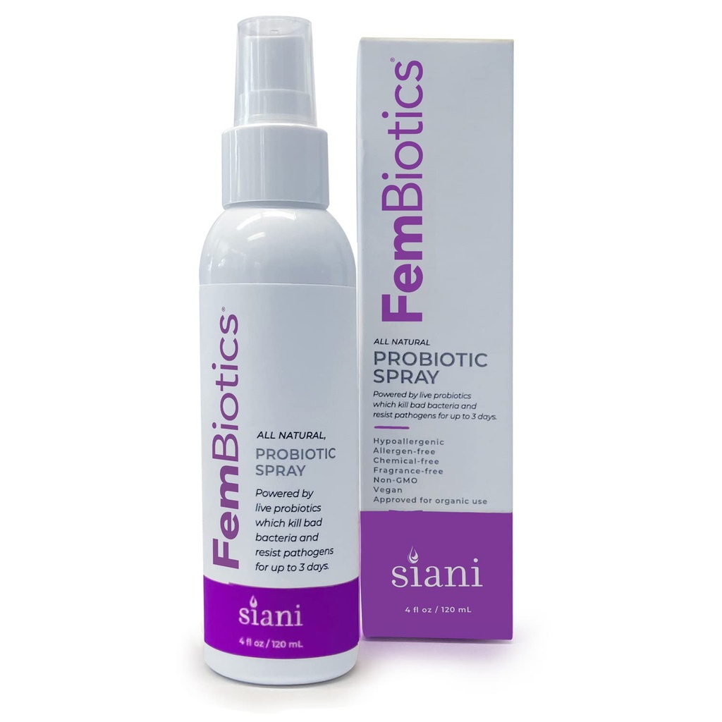 SIANI FemBiotics - Soin du corps probiotique topique pour les femmes 4oz - Hypoallergénique, végétalien, non OGM, GF, 100% Probiotique vivant naturel, usage externe + interne, totalement sûr, sans réfrigération nécessaire