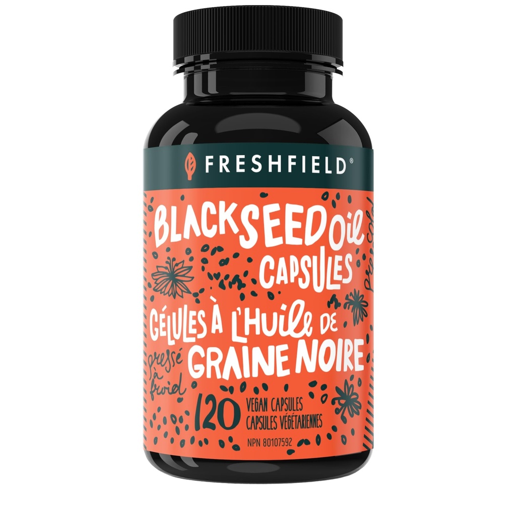 Freshfield Black Seed Oil: Thymoquinone, Premium (Black Cumin Seed Oil, Nigella Sativa) | Cold Pressed | Vegan | Ultra Strength | Pure and 100% Natural. (120 Kapseln)