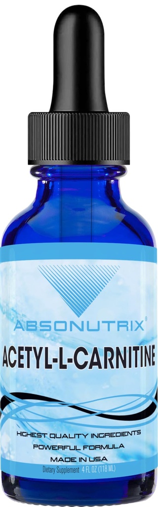 Absonutrix Acetyl L-Carnitin, 593mg pro Servierung, 200 Potent Servings, Quick Absorber Liquid Drops, Glutenfrei, Third-Party Getestet, GMP-zertifiziert, Non-GMO, Made in USA
