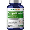 NusaPure Bacopa Blatt Monnieri Extrakt 20.000 mg 180 Tabletten (Extrakt 20:1, Non-GMO, Glutenfrei)