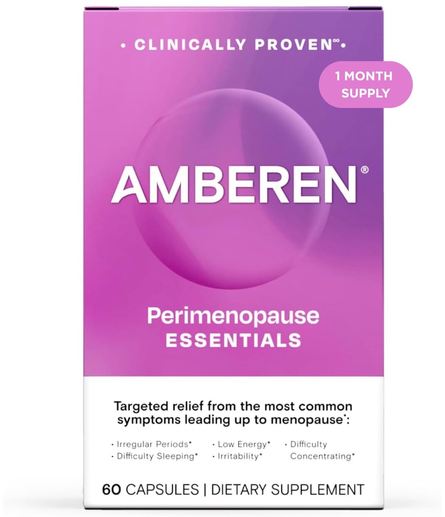 Amberen Perimenopause, Peri-Menopause Multi-Symptom-Relief, Vitamin B, Vitamin E & Antioxidantien-Ergänzung, klinisch gezeigt, um Hormon Balance zu unterstützen, Heiße Flashes & Nacht-Süße, 60 Zähler
