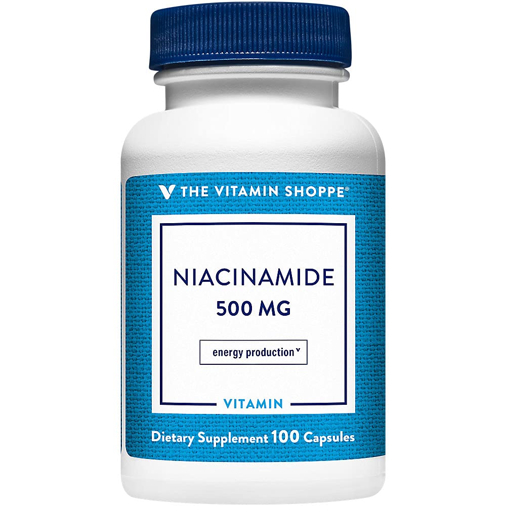 Der Vitamin Shoppe Niacinamide 500MG unterstützt Cholesterol-Levels bereits im Normalbereich, Einmal täglich (100 Kapseln)