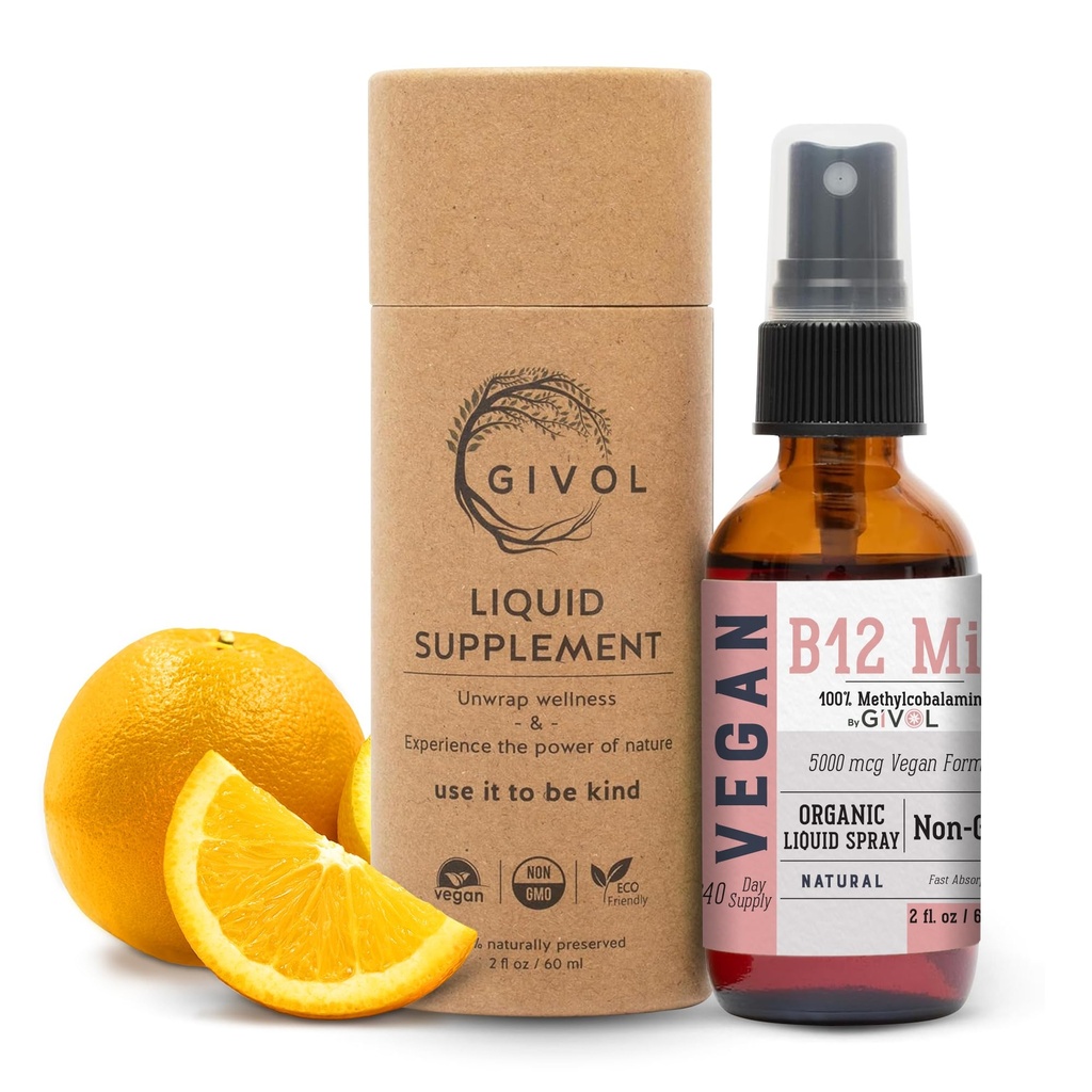 Bio Vegan Vitamin B12 Supplement Liquid Mist für schnelle Absorption 5.000mcg Methylcobalamin - keine Harsh Chemikalien oder Konservierungsstoffe - keine künstlichen Süßungsmittel hinzugefügt Non-GMO 240 Tage Versorgung