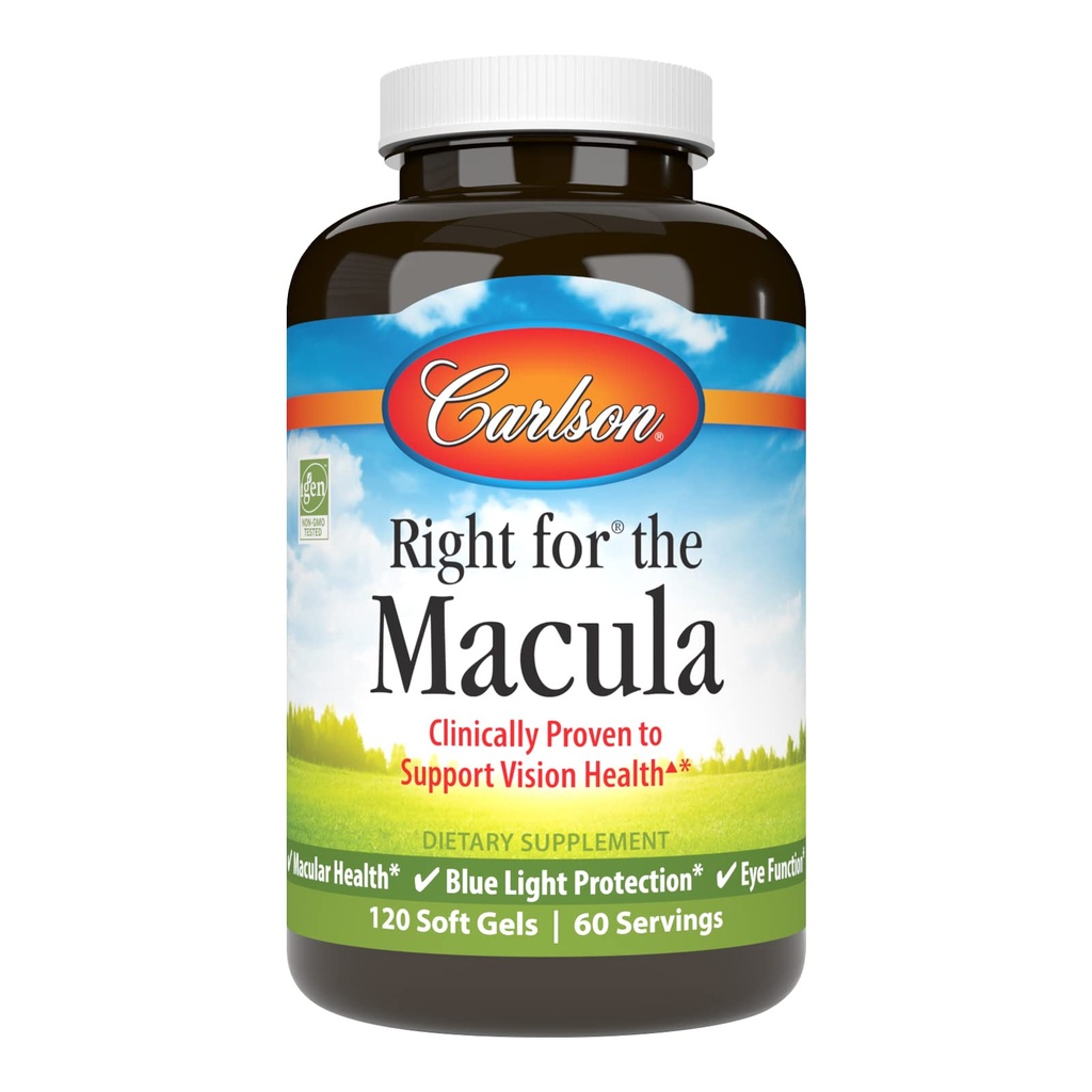 Carlson - Recht auf die Macula, klinisch getestet, um Vision Gesundheit, Macular Health, Blue Light Protection & Eye Function, 120 Softgels zu unterstützen