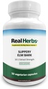 Véritables herbes Slippery Elm Bark Extrait extrait de 7000mg de Slippery Elm Bark avec 10:1 Extrait de force- Soignes Douleur des muqueuses Membranes, Antioxydants soins de la peau – 50 Capsules végétariennes