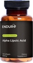 Endur Alpha Lipoic Acid, Antioxidant Defense & Cellular Energy Support, Sofortfrei, Vegan, Glutenfrei, 300mg (150 Softgels)
