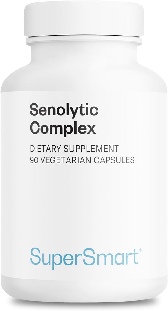 Supersmart - Senolytic Complex (Advanced Formula) - mit Fisetin, Quercetin, Bromelain - Patentierte Inhaltsstoffe - Senolytic Supplement | Non-GMO & Gluten Free - 90 Vegetarische Kapseln