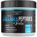 Poudre de collagène non aromatisée intentionnellement - Poudre de peptides de collagène avec biotine et acide hyaluronique - Poudre de protéine de collagène non-OGM et graminée avec 10g de protéines - Poudre de collagène kéto 40 portions