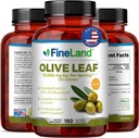 FineLand Olive Leaf Extract 50x – 25.000mg Eq. per Servieren | 160 Vegan Caps, Olive Extract mit 20% Oleuropein | Kräuterantioxidante Ergänzung für Kreislauf- und Immununterstützung, Made in USA