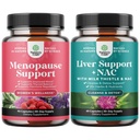 Bundle Menopause Supplement für Frauen mit Dong Quai, Vitex Chaste Berry & Black Cohosh und Liver Unterstützung NAC Supplement mit Milchdistel, Artichoke, Choline & Beetroot für Detox & Repair