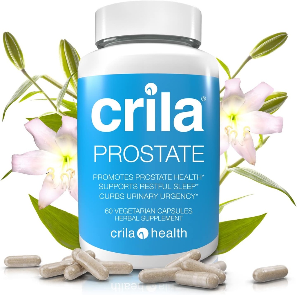 CRILA Prostata Ergänzungen für Männer - 60 Ct. I Natürliche Formel für Weniger Badausflüge* & Verbesserte Schlaf*, patentierte Prostata-Unterstützung mit NO Saw Palmetto Extract & NO Nebenwirkungen*