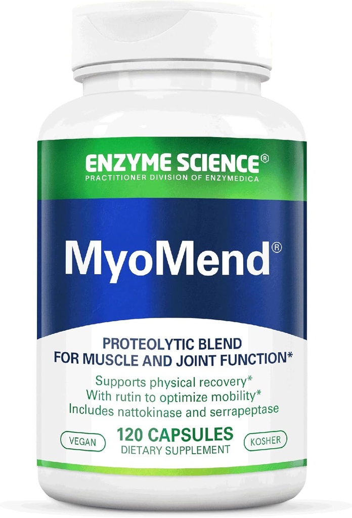 Enzym Science Myomend – Joint Support Supplement – Formuliert mit Bromelain, Rutin, Nattokinase und Serrapeptase – Enzyme Health Supplement – Vegan und Kosher - 120 Kapseln