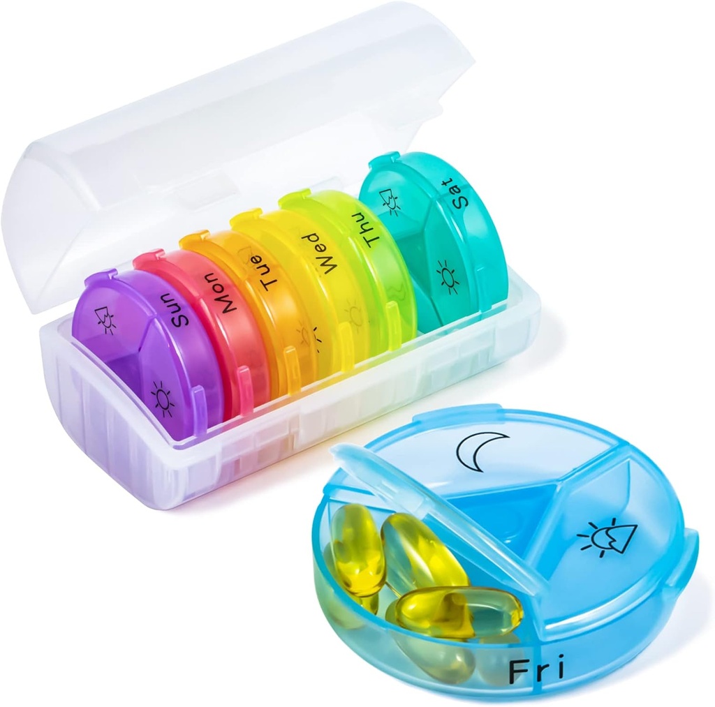 Wöchentliche Pille Organizer, Chrxbei 3 mal pro Tag Pille Fall Organizer 7 Tage, verdickte Reise Pille Box mit 21 großen Komponenten, BPA kostenlose Medizin Organizer Vitamin, Nahrungsergänzungsmittel, Fischöle