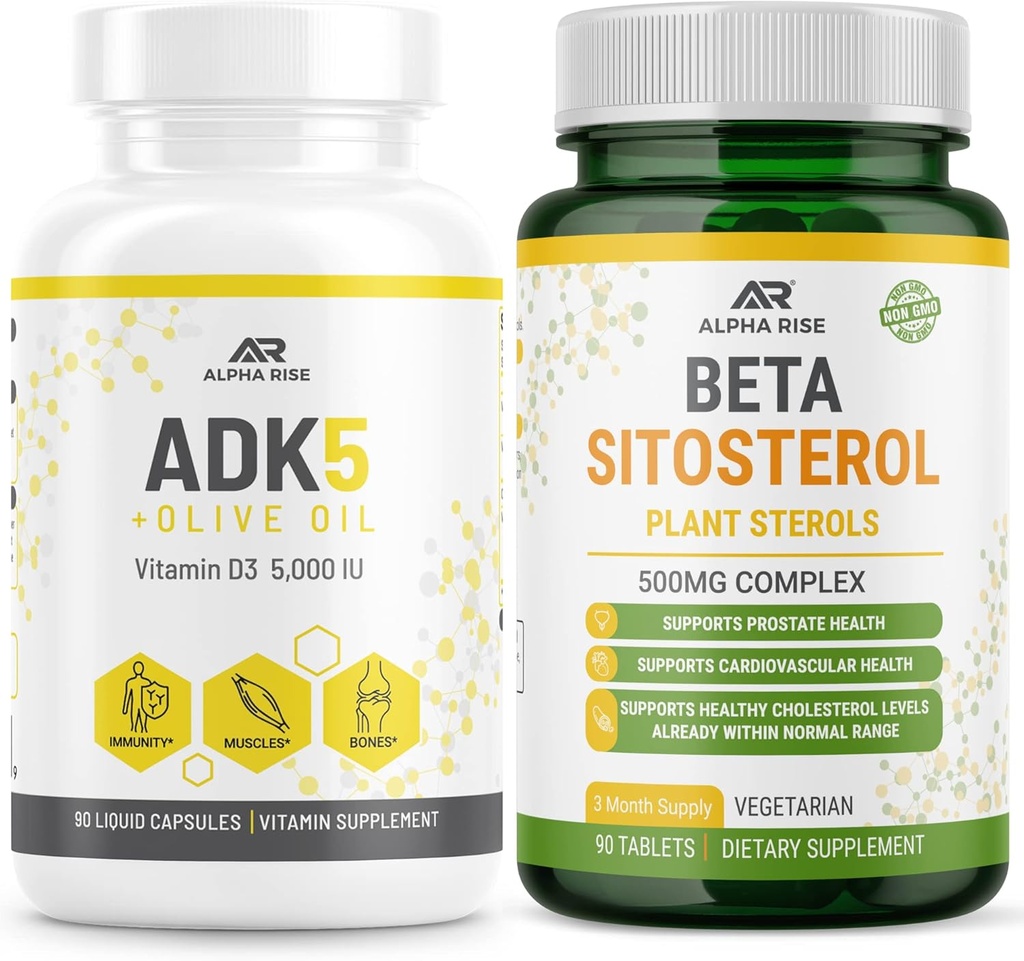 ADK 5 Vitamin Supplement + Beta Sitosterol - Natürliche Pflanzen Sterole