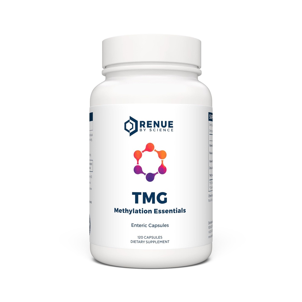 Renue By Science TMG | High Strength TMG Ergänzungen | 120 Trimethylglycin Kapseln - 900mg TMG pro Servierung mit Vitamin B12 Vitamin B6 Folate & Zink | Made in the USA & Third-Party Tested