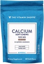 Kalziumkäse 1000mg, Schokoladen-Flaschenkäse – Mineralisch für gesunde Knochen & Zähne, keine künstlichen Süßungsmittel – mit Vitamin K1 & D3 (60 Kauen) von The Vitamin Shoppe