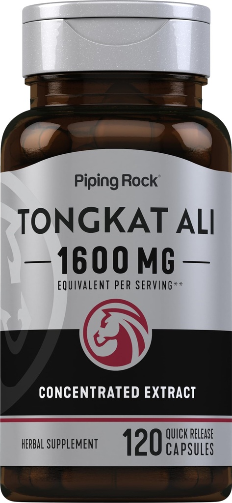 Piping Rock Tongkat Ali | 1600mg | 120 Kapseln | Longjack Extract | Kräuterergänzung | Non-GMO, Gluten Kostenlos