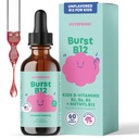 JoySpring Burst B12 Tropfen - Vitamin B-Komplex für Kinder (2 fl oz) B2, B6, B5 + Methylcobalamin B12 Kinderzusatz für gesundes Wachstum und Entwicklung, Vegan B12, Alter 2-16+ | 60 Servierungen