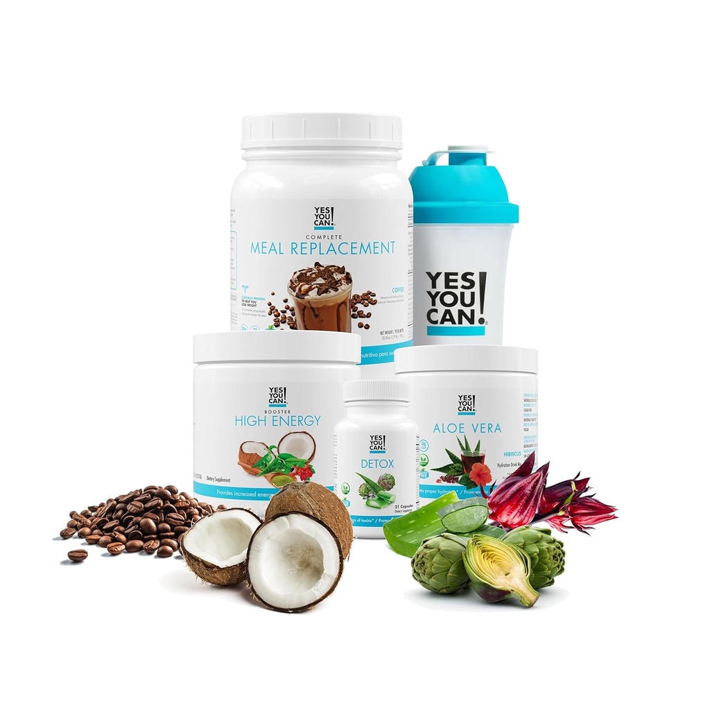 Detox Plus Kit - Daily Cleanse Pure Fiber Meal Ersatz Getränke Mix, Shake Booster & Supplement, Body Cleanse Kit für Männer und Frauen, Daily System Cleanse - Kaffee, Hibiscus