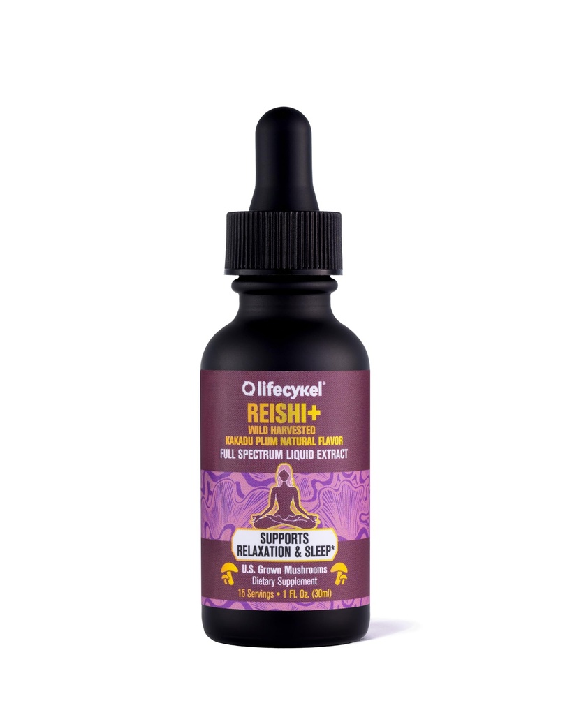 Life Cykel - Reishi Pilzextrakt mit Wild Kakadu Plum - Potent Immun- und Schlafunterstützungsergänzung, Vitamin-C Rich Adaptogen Pilztropfen - 1 Fl Oz