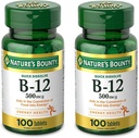 Nature's Bounty Vitamin B12, unterstützt Energie Stoffwechsel und Nervous System Gesundheit, 500mcg, Tabletten, 100 Ct (Pack von 2)
