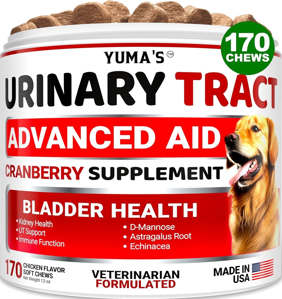 Hunde-UTI-Behandlung - 170 Bäume - Cranberry-Ergänzung für Hunde - Blasenkontrolle - Urinary Tract Infection Treatment - UTI Medicine Multivitamin - Vitamine und Ergänzungen - Made in USA
