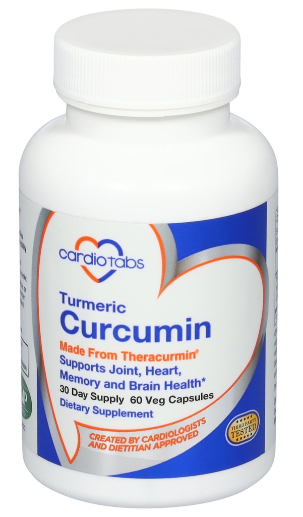 Kurkumin - Gelenk, Herz, Gedächtnis & Gehirn Ergänzung mit 600 mg Theracurmin, hochabsorbierbare Curcumin Ergänzungen, 60 vegetarische Curcumin und Kurkuma Kapseln, 30-Tag Versorgung