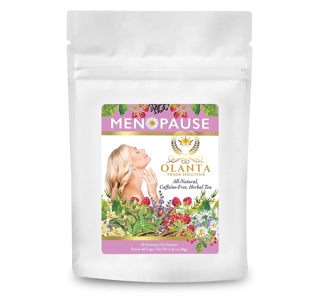 MENOPAUSE TEA - Kräutertee für Menopause Symptome, All-Natural Ergänzungen für Menopause Hot Flashes, Kräuter menopause Lösung, Menopause Hilfe - 20 Premium Tea Sachets