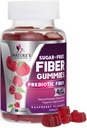 Prebiotic Fiber Gummies 4g - Sugar Free Gummy Fiber Supplement for Adult's Digestive Health & Regularity Support - Natural Raspberry Flavor, Plant Based Blend, Non-GMO & Gluten Free - 60 Gummis
