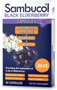 Sambucol Black Elderberry Kapseln - Fortgeschrittene Immune, Vitamin C und Zink, Elderberry Kapseln, Immununterstützungsergänzung, Schwarze Elderberry-Ergänzungen, Glutenfrei, Einfach zu Schlucken Kapseln - 30 Zähler