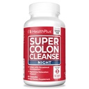 Health Plus Super Colon Cleanse Night Formula Digestive Unterstützung | Constipation Relief zu reduzieren Bloating mit Probiotics und Valerian Root für Schlaf | Mehr als 1 Cleanse, 60 Kapseln