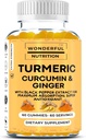 Élevez votre voyage de mieux-être Turcuma, Curcumin et Ginger Gummies: un supplément super-alimentaire enrichi avec extrait de poivre noir - 60 Gummies