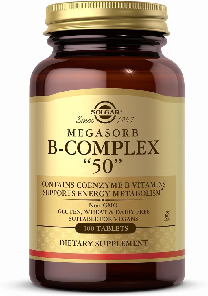 Solgar - Megasorb B-Complex "50", 100 comprimés
