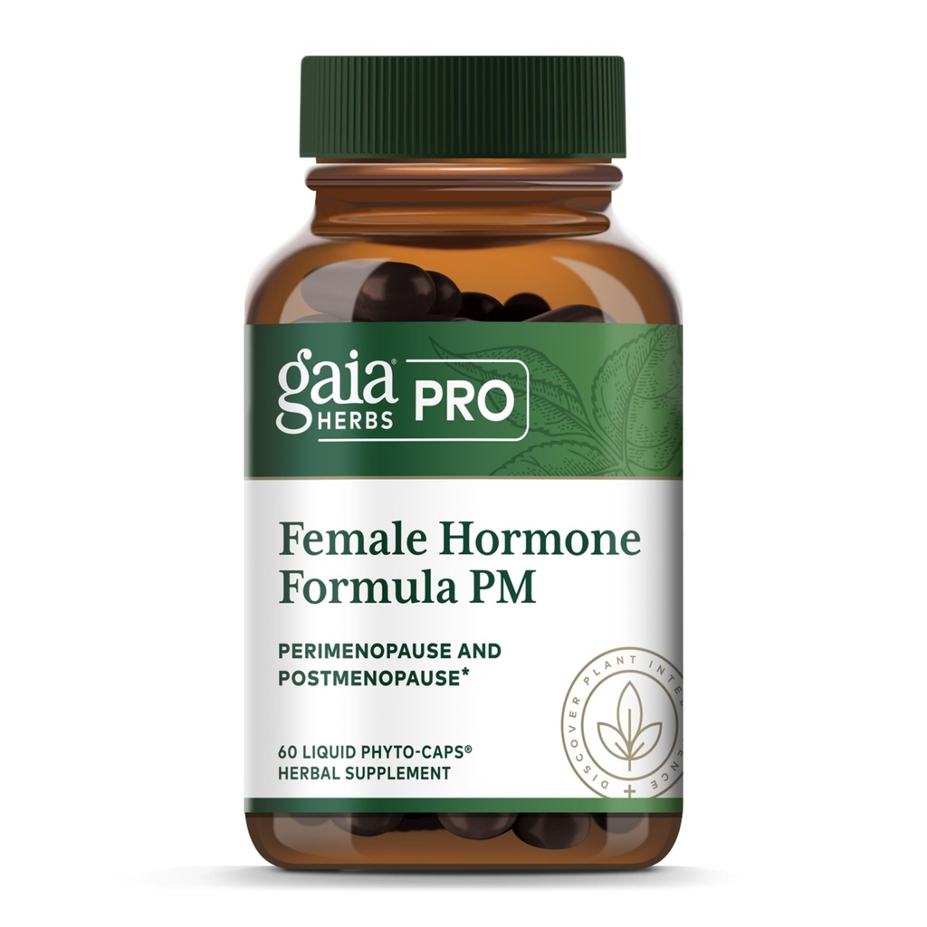 Gaia Herbs Pro weibliche Hormon Formel PM - Frauengesundheitsergänzung für Menopause & Schlaf-Unterstützung - Black Cohosh & St. John's Wort - Vegan, Soy-Free & Gluten-Free - 60 Liquid Phyto-Caps (30 Portionen)