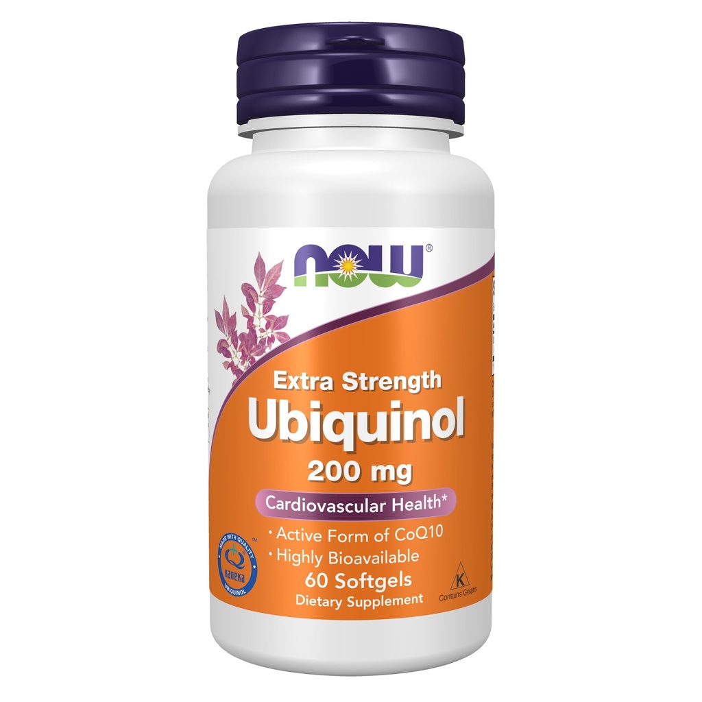 Suppléments, Ubiquinol 200 mg, haute biodisponibilité (la forme active du CoQ10), 60 Softgels